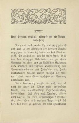 XVIII. Nach Dresden gewählt. Kämpfe um die Reichsverfassung
