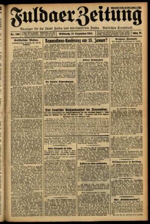 Erste Ausgabe vom Mittwoch, den 16. Dezember 1931.