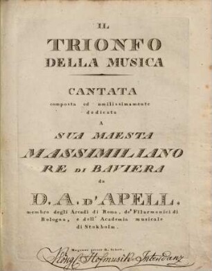 Il Trionfo della Musica : cantatà