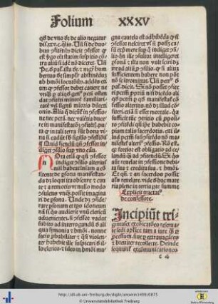 Incipit trigintasex excommunicationes reservate sedi apostolice.