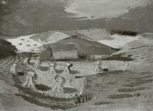 Landschaft mit Strohpuppen