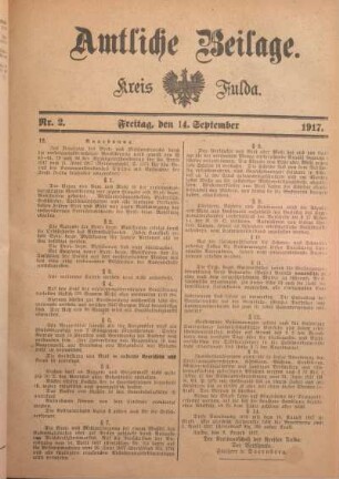 2: Beilage vom Freitag, 14. September 1917