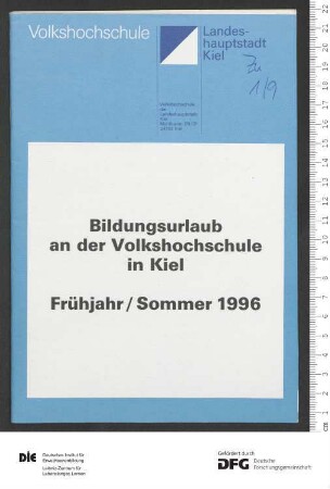 Programm für Bildungsurlaub 2. Semester 1995/1996