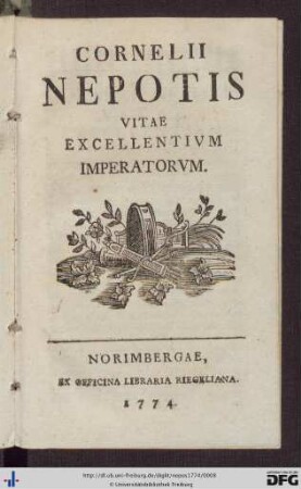 Cornelii Nepotis Vitae Excellentivm Imperatorvm