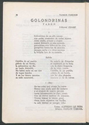 Golondrinas : Tango