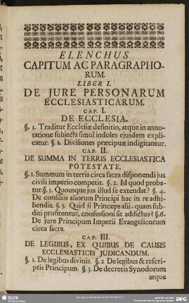 Elenchus Capitum Ac Paragraphorum