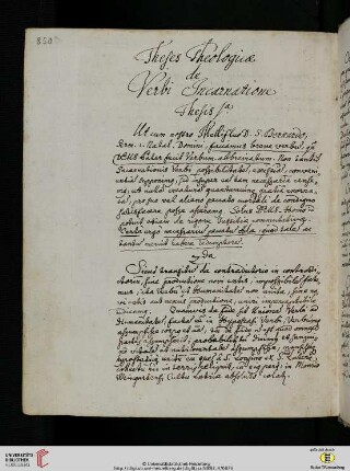 Thesen der Disputationen