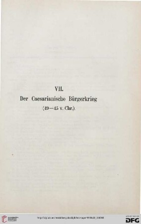 VII: Der Caesarianische Bürgerkrieg (49-45 V. Chr.)