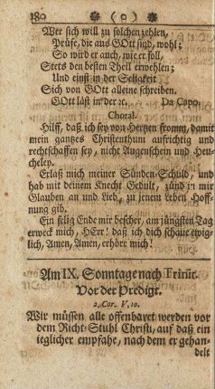 Am IX. Sonntage nach Trinit.