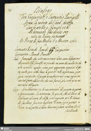 [Text 2:] Dialogo Tra Gasparino