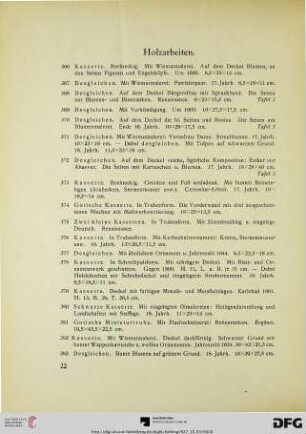 Holzarbeiten (Nr. 366-411)