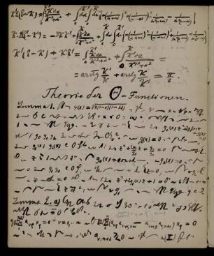 Theorie der [Theta]-Functionen : [stenographische Notizen]