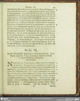 Probl. VI. Dato Numero Rerum Variandarum, Quarum Aliqua Vel Aliquae Repetuntur Variationem Ordinis Invenire