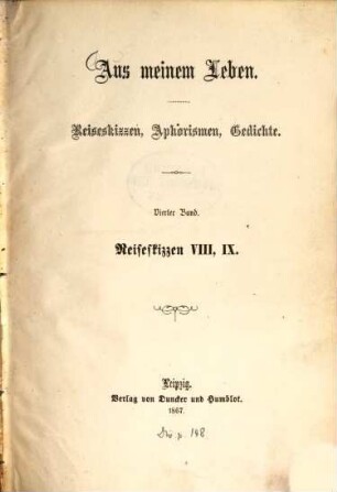Aus meinem Leben : Reiseskizzen, Aphorismen, Gedichte, IV. Reiseskizzen VIII, IX: Galloafrica, Ein Stück Albanien