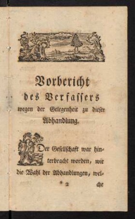 Vorbericht des Verfassers