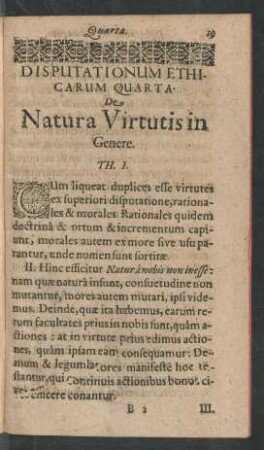 Disputationum Ethicarum Quarta.