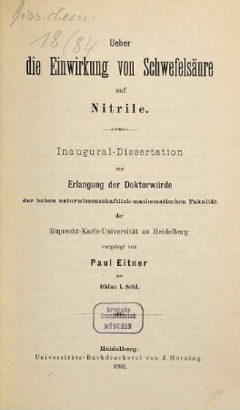 Ueber die Einwirkung von Schwefelsäure auf Nitrile