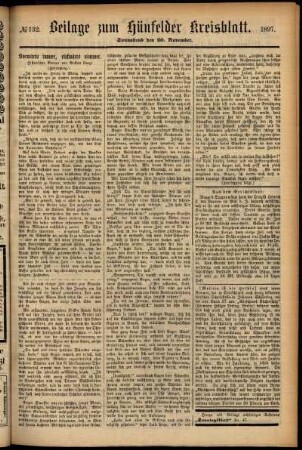 Zweite Ausgabe vom Samstag, den 20. November 1897.