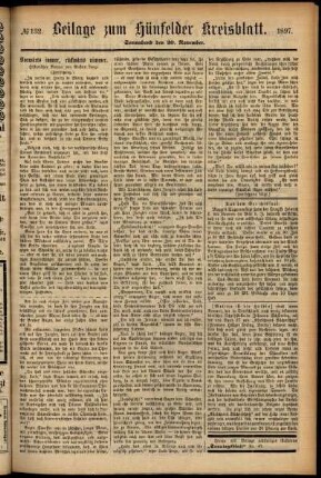 Zweite Ausgabe vom Samstag, den 20. November 1897.