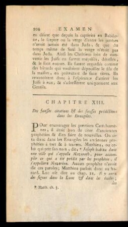 Chapitre XIII. Des fausses citations & des fausses prédictions dans les Evangiles