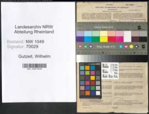 Entnazifizierung Wilhelm Gutzeit , geb. 19.03.1899 (Dentist)