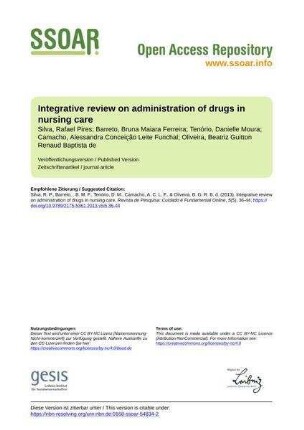 Integrative review on administration of drugs in nursing care