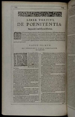 Liber Tertius. De Poenitentia, In quo de Confessione disseritur.