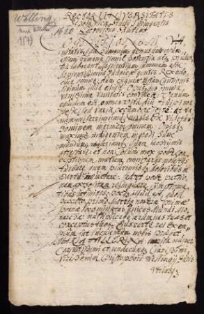 Todesanzeige der Maria Hiller, Ehefrau des Lic. iur. utr. Christopherus Wellingius, 1620.