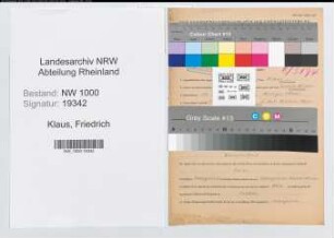 Entnazifizierung Friedrich Klaus, geb. 13.02.1907 (Kaufm.Angest.)