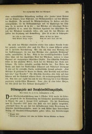 Bildungsziele und Berufsfortbildungsschule