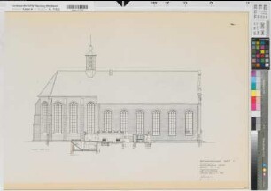 Münster (Münster) ev. Universitätskirche (ehem. Observantenkirche) Nordwestansicht 1963 1 x 100 59,5 x 83,5 kol. Pause Staatshochbauamt für die Universität Münster 19.07