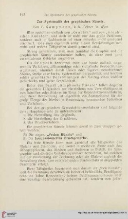 Zur Systematik der graphischen Künste