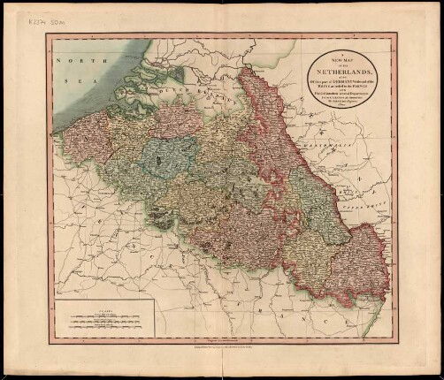 A New Map of the Netherlands : Also Of that part of Germany Westward of the Rhine as ceded to the French And Divided into their several Departments From The Latest Authorities