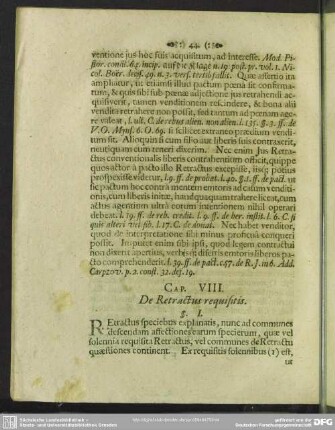 Cap. VIII. De Retractus requisitis