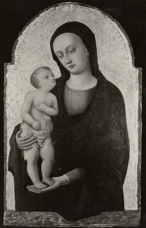 Mittelstück eines Altarpolyptychons: Madonna in Halbfigur mit dem Christuskinde