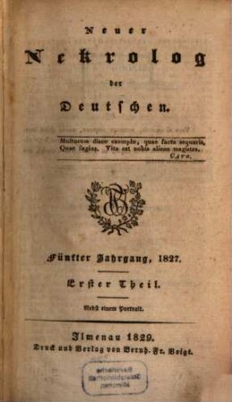 Neuer Nekrolog der Deutschen. 5,1, 5,1. 1827 (1829)