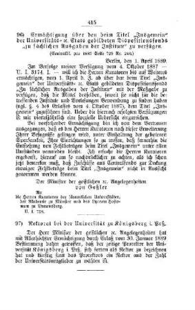 Rektorat bei der Universität zu Königsberg i. Prß. : [II. Universitäten, Akademien etc]