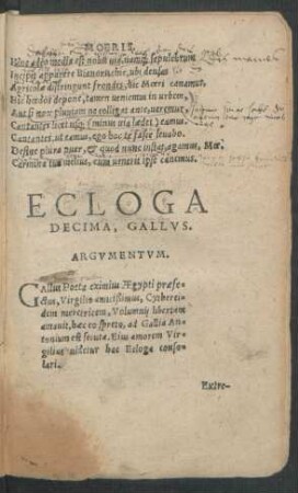 Ecloga Decima, Gallus.