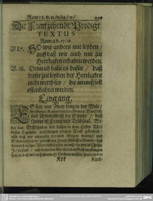 Die Funfzehende Predigt