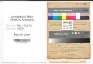 Entnazifizierung Josef Bausch, geb. 07.04.1909 (Angestellter)