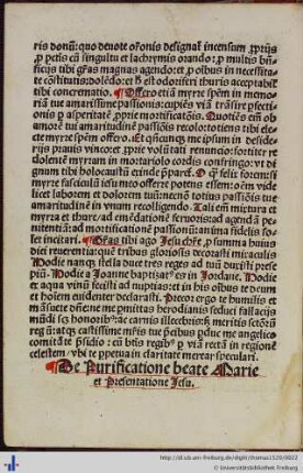 De Purificatione beate Marie et Presentatione Jesu.