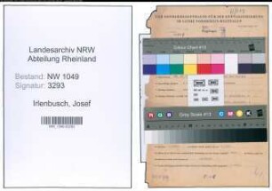 Entnazifizierung Josef Irlenbusch , geb. 28.10.1905 (Verwaltungsbeamter)