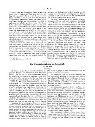 Die Gesundheitslehre im Lesebuch : (Fortsetzung)