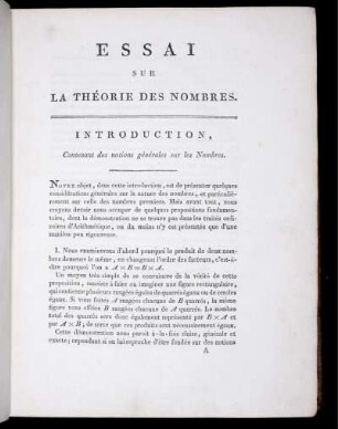 Introduction, contenant des Notaion générales sur les Nombres.