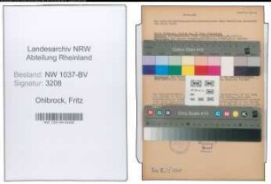 Entnazifizierung Fritz Ohlbrock , geb. 00.00.0000 ()
