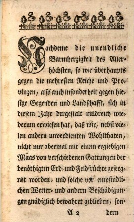 Eines hochlöblichen Raths des Heil. Röm. Reichs freyen Stadt Nürnberg Verkündung des auf den ... Sept. als den XV. Sonntag nach Trinitatis angestellten Dank- und Erndte-Festes in der Stadt und auf dem Land des Nürnbergischen Gebiets, mit dem dazu verordneten Gebet : im Jahr Christi .... 1780