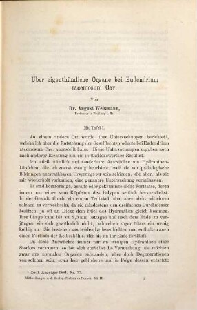 Mitteilungen aus der Zoologischen Station zu Neapel : zugl. e. Repertorium für Mittelmeerkunde. 3. 1882