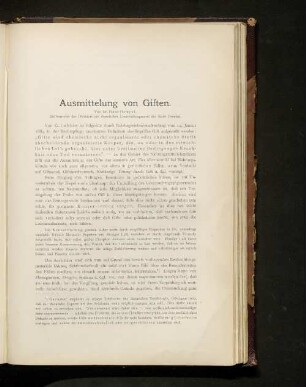 Ausmittelung von Giften.