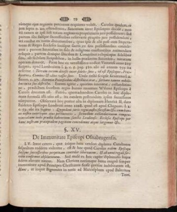 §. XV. De Immunitate Episcopi Osnabrugensis.