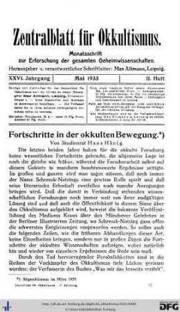 11. Heft (Mai 1933)
